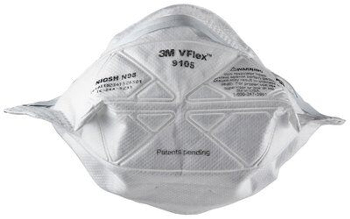 3M VFlex N95 微粒子用マスク 防塵　9105 9105S 100枚 3M 9105/9105S N95 VFlex™ Particulate Respirator Mask - 10/50 Pack