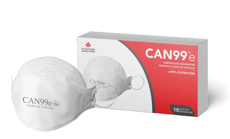 VitaCore CAN99e Earloop Black/White Respirator Masks (KF94 Style