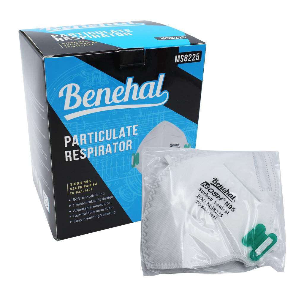 (新品)業務用マスクNIOSH N95x4箱(MS8225) CE2834x1箱 Benehal MS8225 N95 NIOSH Mask - 5 or 20 Pack (Headband)