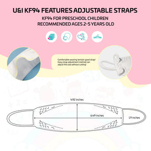 The Bio - U&I KF94 Adjustable (X-Small) Kids Mask (Age 2-5) - 10 Pack (Earloop)