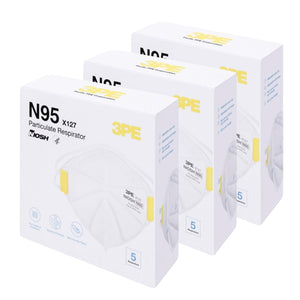 three 5 packs of n95 masks 