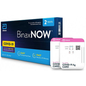 binax now covid test kit photo of retail box