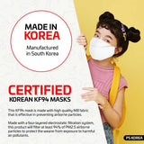 kids kf94 mask worn by child and list of certifications