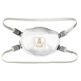 3m 8233 n100 respirator in stock exterior view and two straps